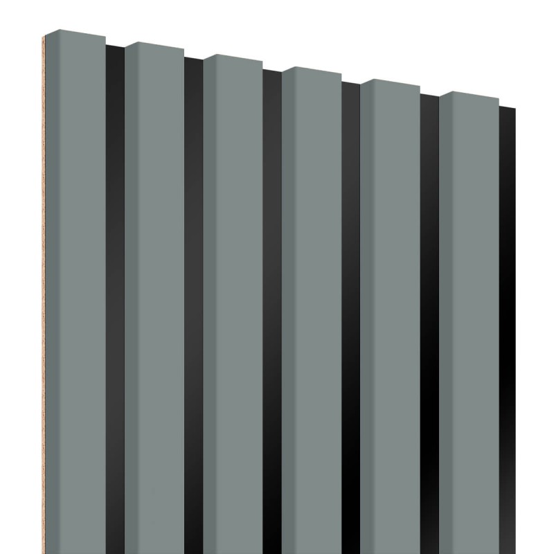 MDF laths on panel 275x30 cm - Khaki (Klemp) - MDF slats on panel