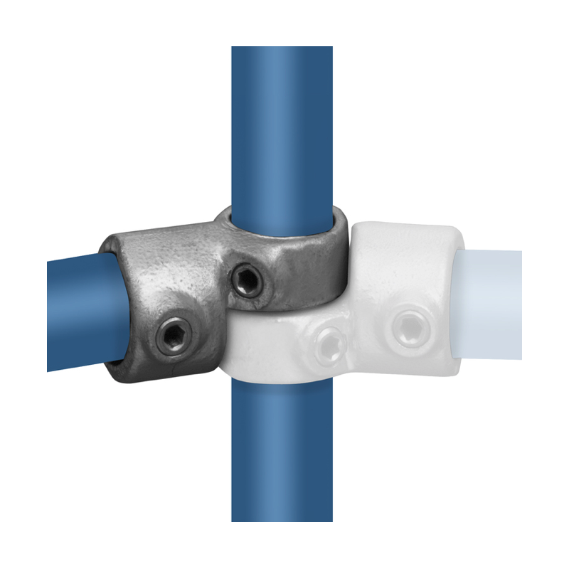 Conexión en T giratoria ajustable Typ 49F, 60,3 mm, Galvanizado (Klemp) - Abrazaderas de tubo redondas
