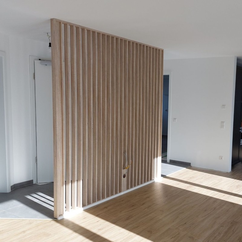 Freistehende Lamellenwand Schwarz Matt KLEMP