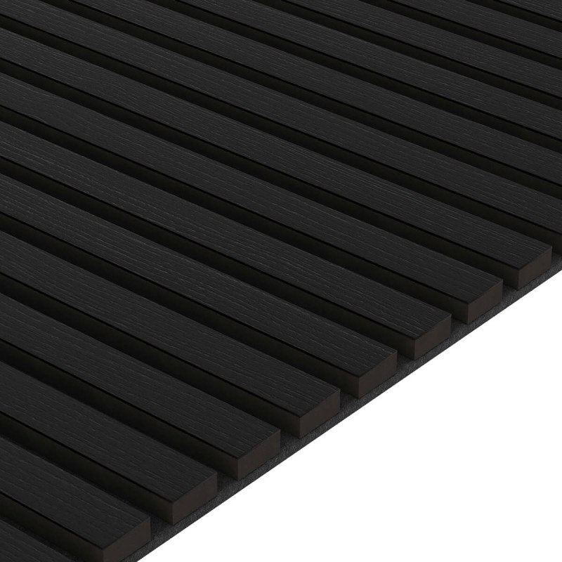 Panneau acoustique - Placage chêne fumé huilé noir 60 x 240 cm