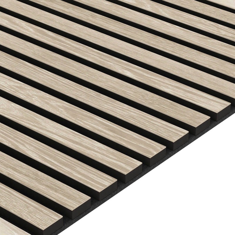 Akoestisch paneel naturel fineer - Gebleekt eiken - 60x240cm (Klemp) - Akoestische panelen