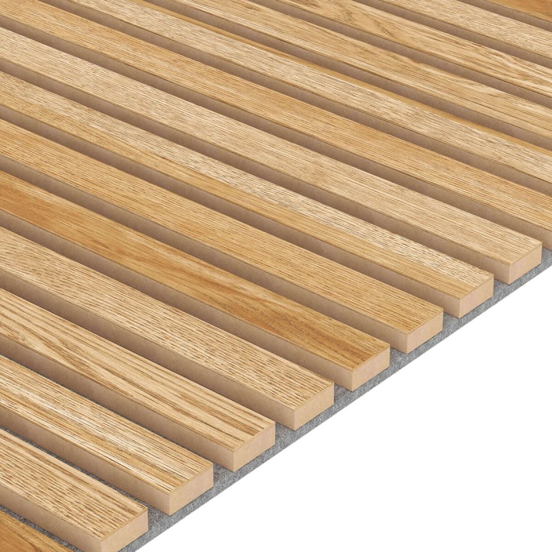 Akoestisch paneel naturel fineer - Natuurlijk eiken - 60x240cm (Klemp) - Akoestische panelen