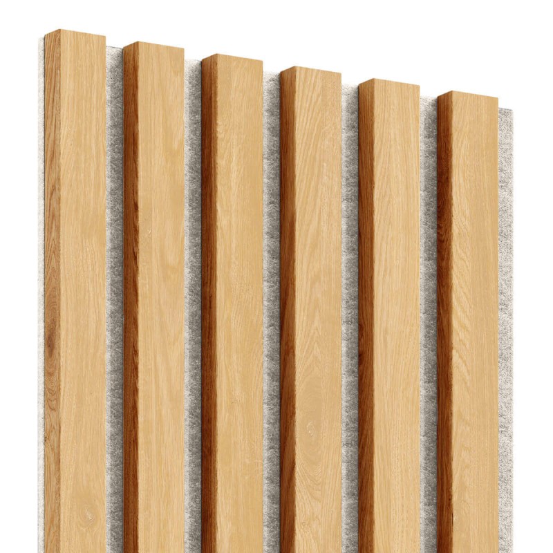 KLEMP Pannelli da parete - Listelli in MDF su feltro 60 x 60 cm, quadrati,  per montaggio