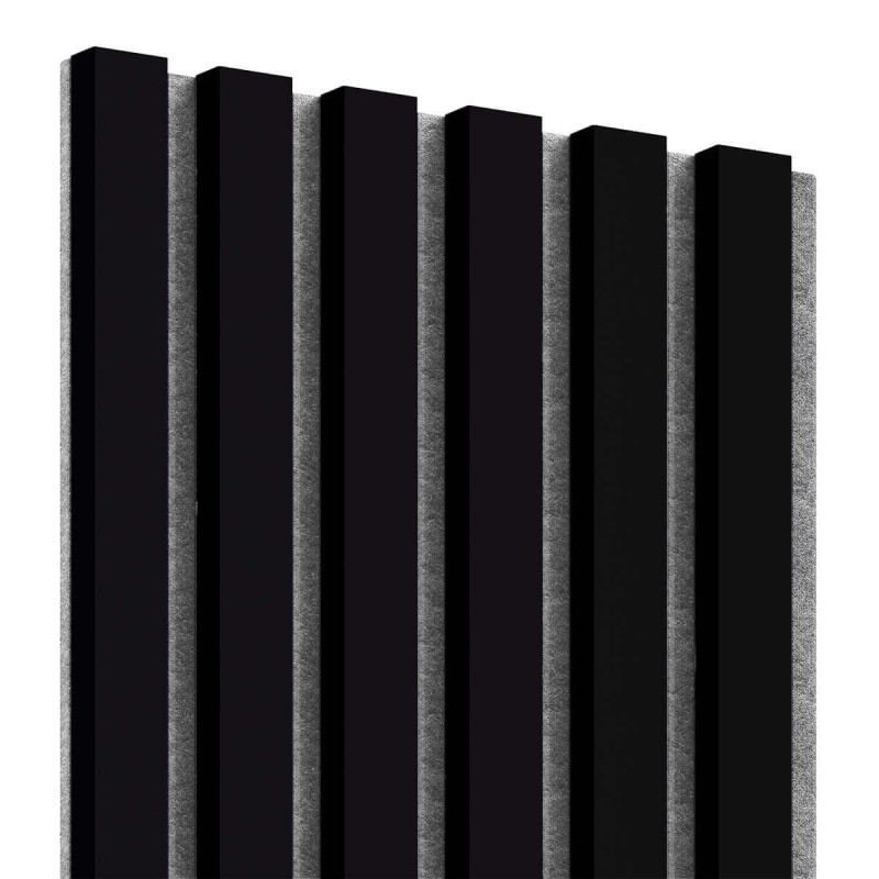 MDF laths on felt 275x30 cm - Black (Klemp) - MDF slats on felt