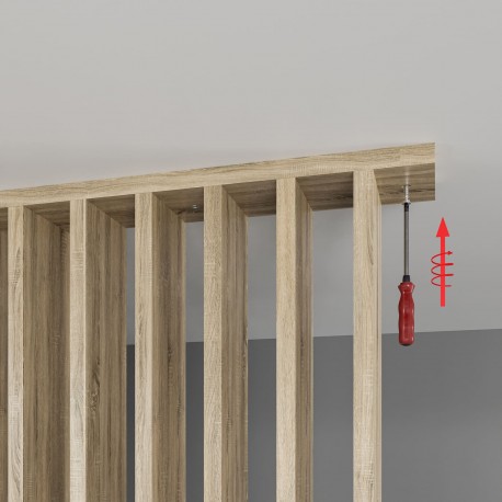 Freistehende Lamellenwand Weiß Matt KLEMP