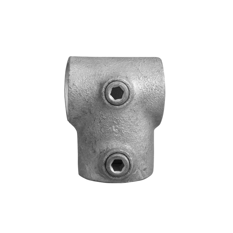 Tee corto riduttivo Typ 2VCB, 33,7 mm - 26,9 mm, Zincato (Klemp) - Raccordi per tubi tondi