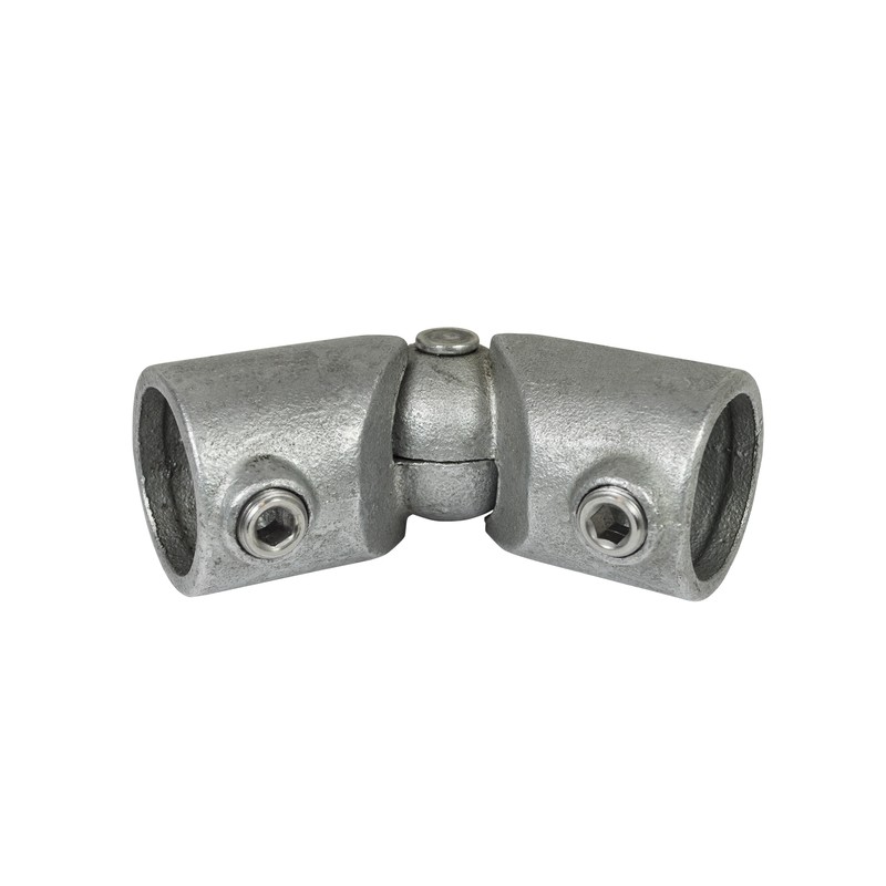 Adjustable Elbow PieceTyp 125E, 48,3 mm, Galvanized (Klemp) - Round Tubefittings