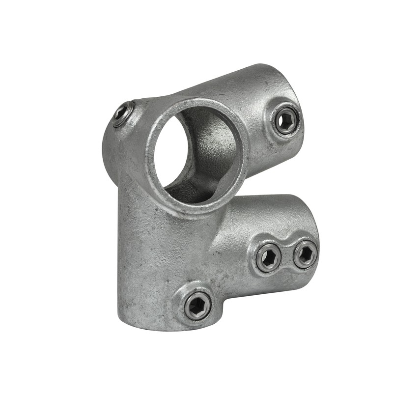 eves fitt 27½° Typ 85B, 26,9 mm, Galvanized (Klemp) - Round Tubefittings