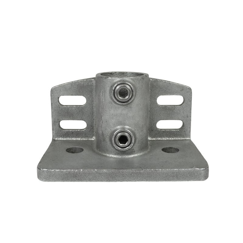 Flange with toeboard adaptorTyp 147E, 48,3 mm, Galvanized (Klemp) - Round Tubefittings