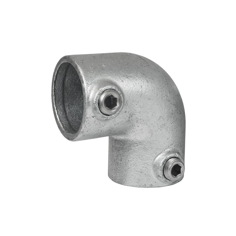Elbow 90° Typ 6D, 42,4 mm, Galvanized (Klemp) - Round Tubefittings