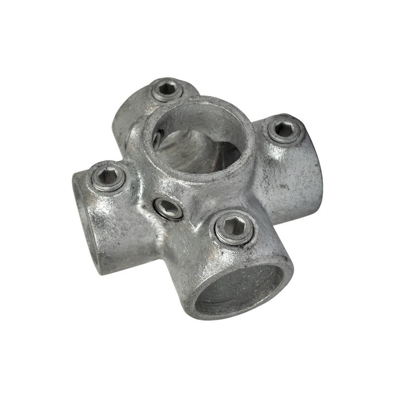 Rohrverbinder Kreuzstück Für Stützrohr - Typ 26E - 48,3 mm (Klemp) - Runde Rohrverbinder Verzinkt