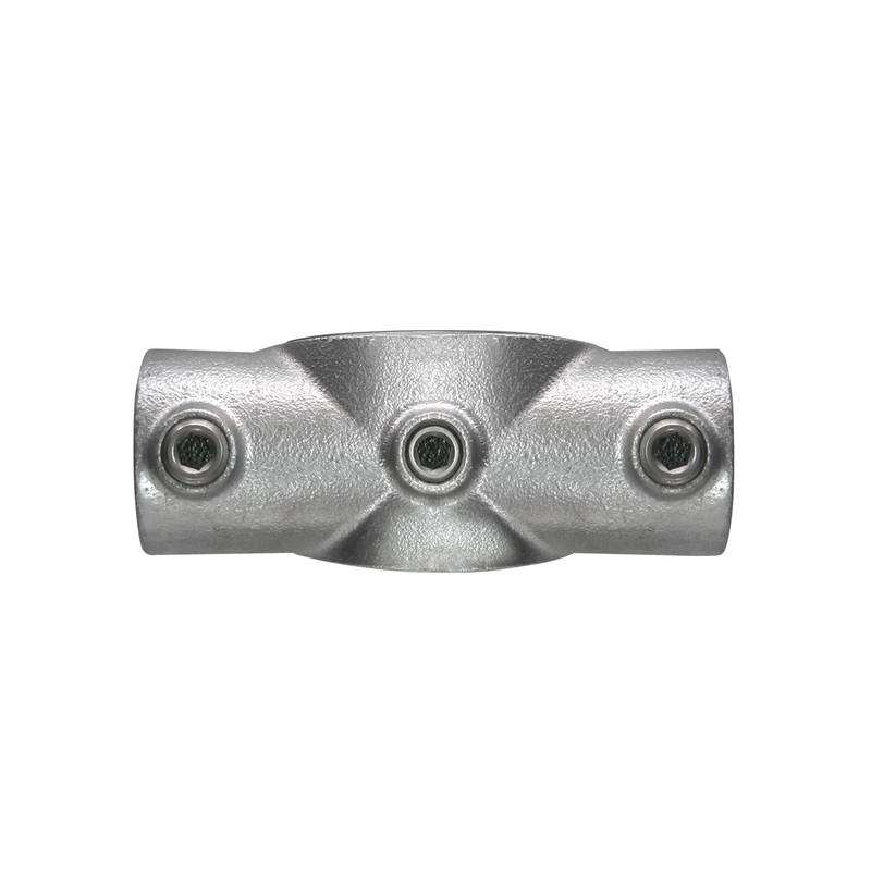 Two Socket Slope Cross - 0°-11°Typ 22SC, 33,7 mm , Galvanized (Klemp) - Round Tubefittings