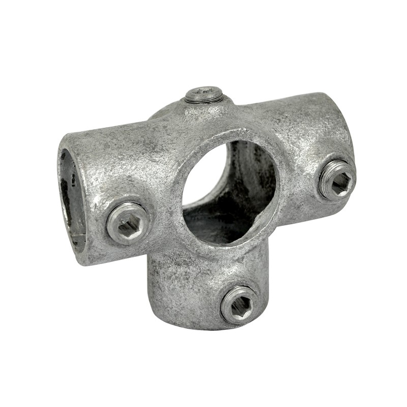 Side Outlet TeeTyp 24F, 60,3 mm, Galvanized (Klemp) - Round Tubefittings