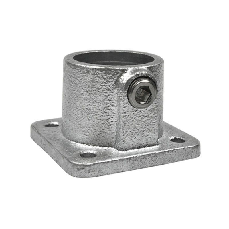 Rohrverbinder Quadratische Fußplatte - Typ 11A - 21,3 mm (Klemp) - Runde Rohrverbinder Verzinkt