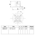 Łącznik ścienny - stopa okrągła przelotowa Typ 10TD, 42,4 mm, Naturalny (Klemp)