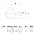 Kreuzstück 90°Kombi Typ 28V, 33,7 mm - 26,9 mm, Buerverzinkt (Klemp)