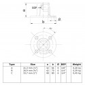 Flange round Typ 10TD 42,4 mm, Galvanized (Klemp)