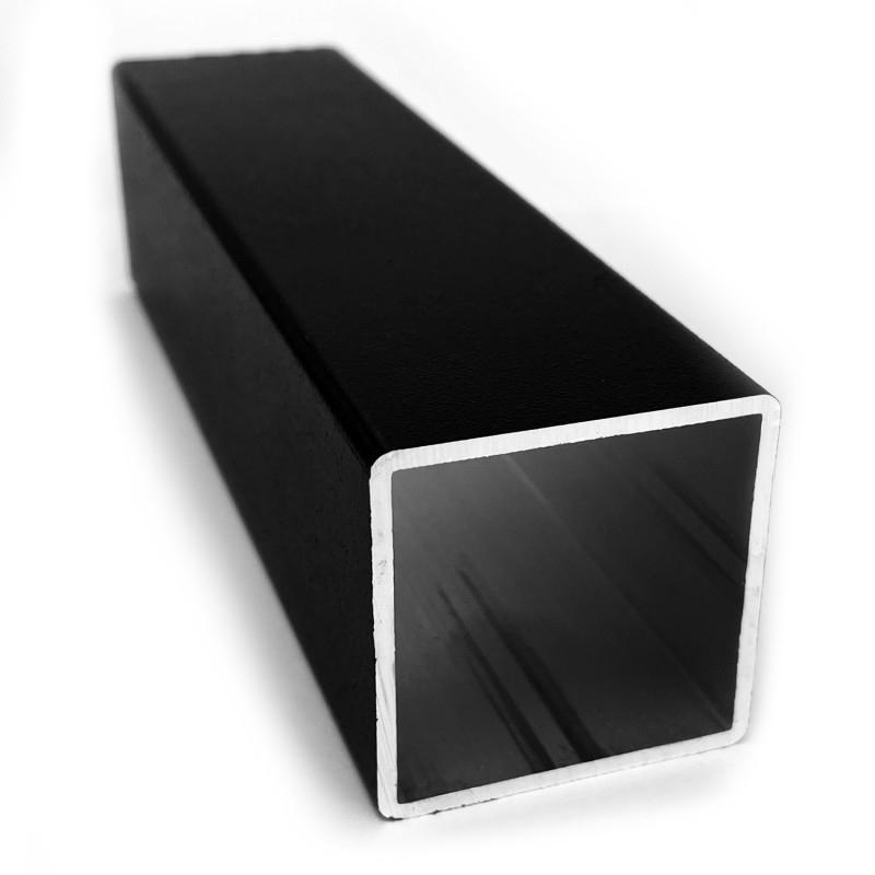 Tubo de aluminio cuadrado negro - 40 mm x 2 mm (Klemp) - Tubos cuadrados de aluminio negro