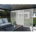 Parete laterale con lamelle per pergola - Legno, Bianco (Klemp)