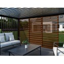 Parete laterale con lamelle per pergola - Legno, Noce (Klemp)