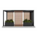 Wooden pergola side panel - Walnut (Klemp)