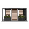 Wooden pergola side panel - Graphite / Walnut (Klemp)