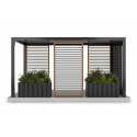 Wooden pergola side panel - Walnut / Graphite (Klemp)