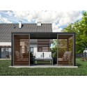 Wooden pergola side panel - Graphite / Walnut (Klemp)