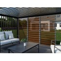 Pergola lamellenwand overkapping - Hout, Grafiet / Walnoot (Klemp)