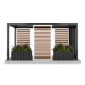 Wooden pergola side panel - White / Walnut (Klemp)