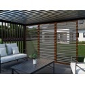 Pergola lamellenwand overkapping - Hout, Walnoot / Grafiet (Klemp)