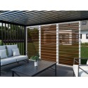 Pergola lamellenwand overkapping - Hout, Wit / Walnoot (Klemp)