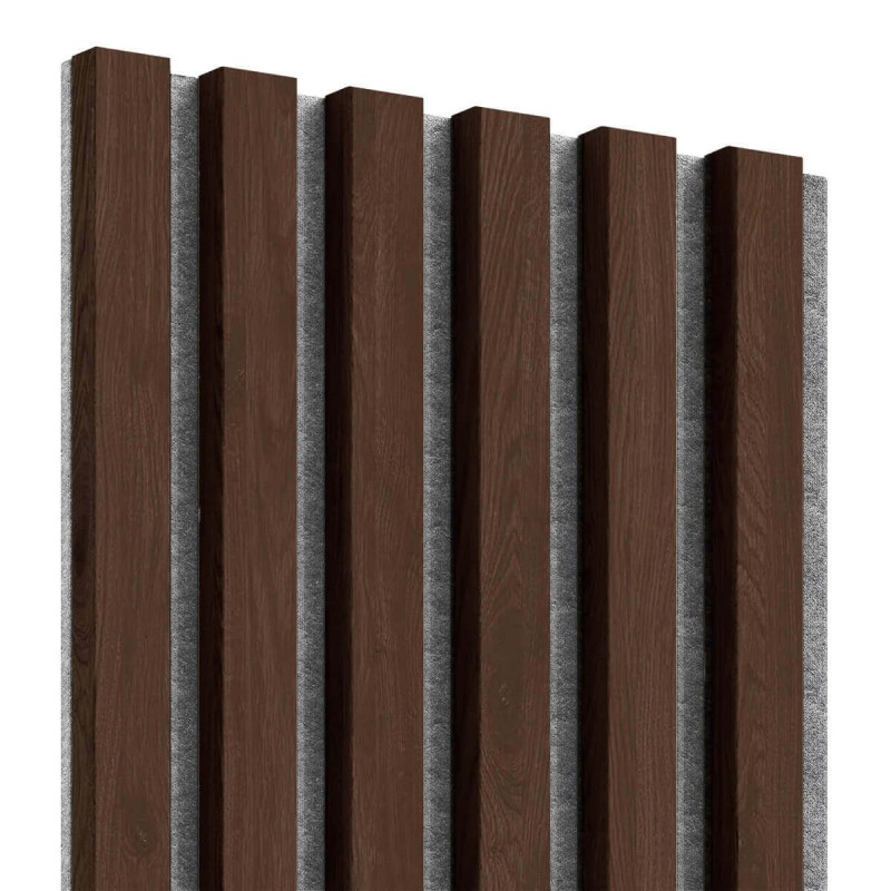 MDF laths on felt 275x30 cm Walnut (Klemp) - MDF slats on felt