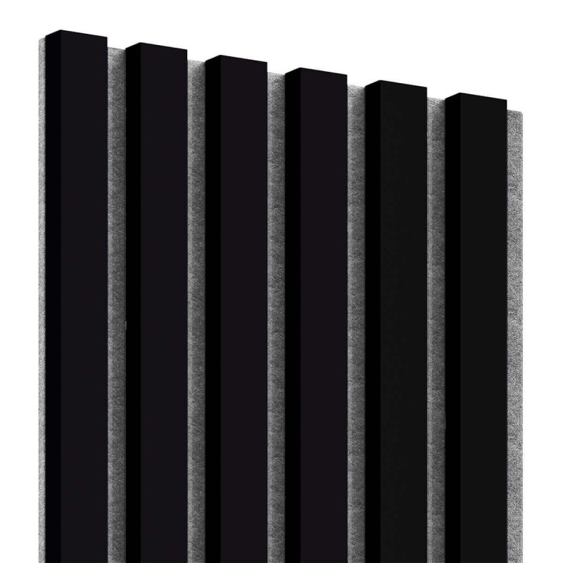 MDF laths on felt 275x30 cm Black (Klemp) - MDF slats on felt