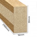 MDF Mini Slats 16x30 31pcs Oak veneer raw - Type C (Klemp)