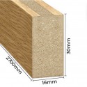 Lamele MDF Mini 16x30 - Fornir dębowy surowy - 31 sztuk - Typ U (Klemp)