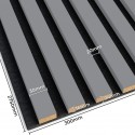 MDF laths on felt 275x30 cm Grey/Black (Klemp)