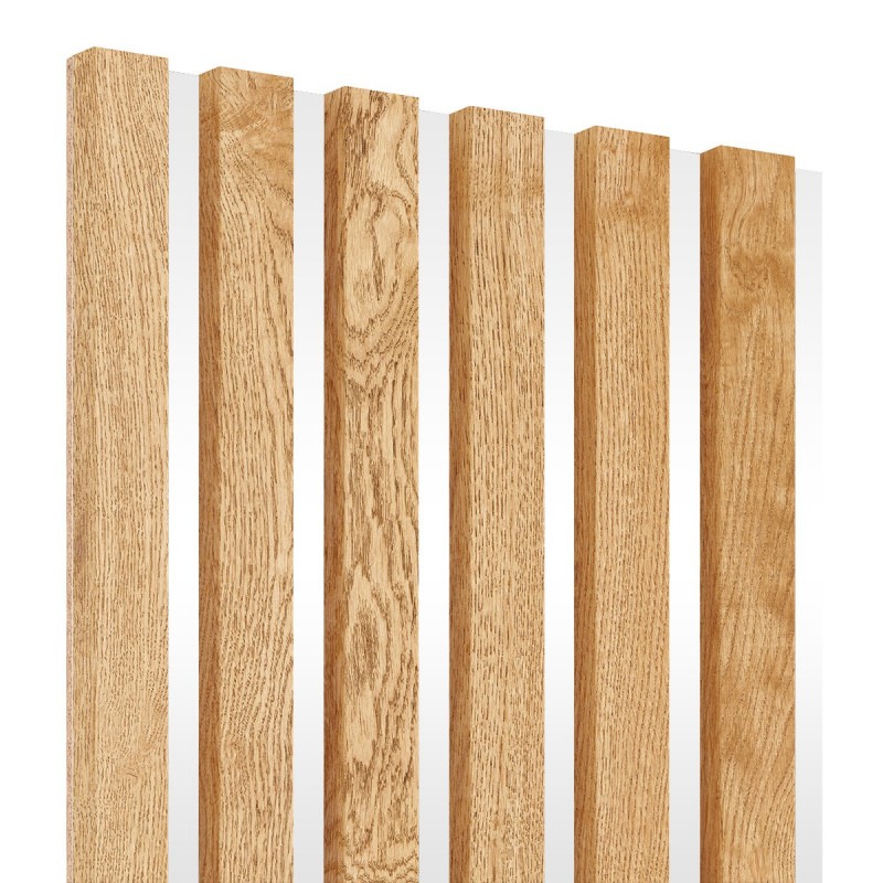 Laths on HDF board 30x270 cm Oak veneer raw - type C (Klemp) - MDF slats on panel