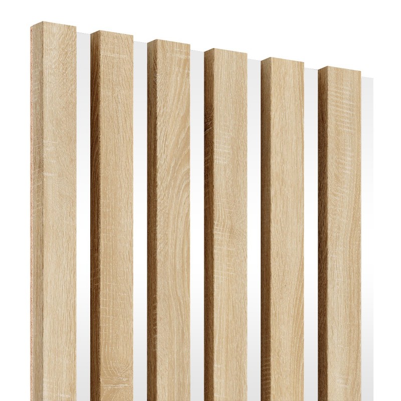 Lamelles sur panneau HDF 30x275 cm Chêne Sonoma/Blanc (Klemp) - Lattes MDF sur panneau