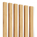 Laths on HDF board 30x275 cm Natural oak/White (Klemp)