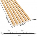 Laths on HDF board 30x275 cm Natural oak/White (Klemp)