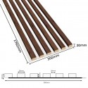 Laths on HDF board 30x275 cm Walnut/White (Klemp)