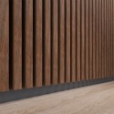 Laths on HDF board 30x275 cm Walnut/White (Klemp)