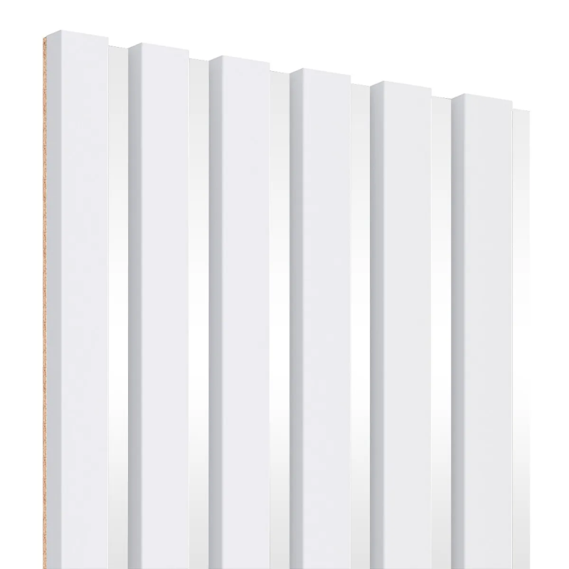 Laths on HDF board 30x275 cm White/White (Klemp) - MDF slats on panel