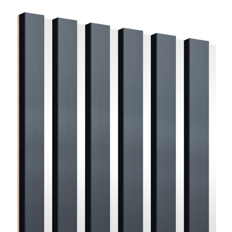 Laths on HDF board 30x275 cm Anthracite/White (Klemp) - MDF slats on panel