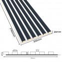 Laths on HDF board 30x275 cm Anthracite/White (Klemp)