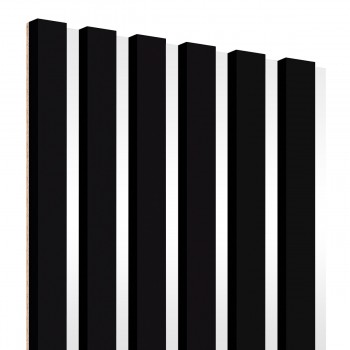 Laths on HDF board 30x275 cm Black/White (Klemp)