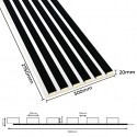 Doghe su pannello HDF 30x275 cm Tappetino nero/Bianco (Klemp)