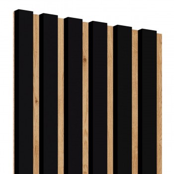 Laths on HDF board 30x275 cm Black (Klemp)