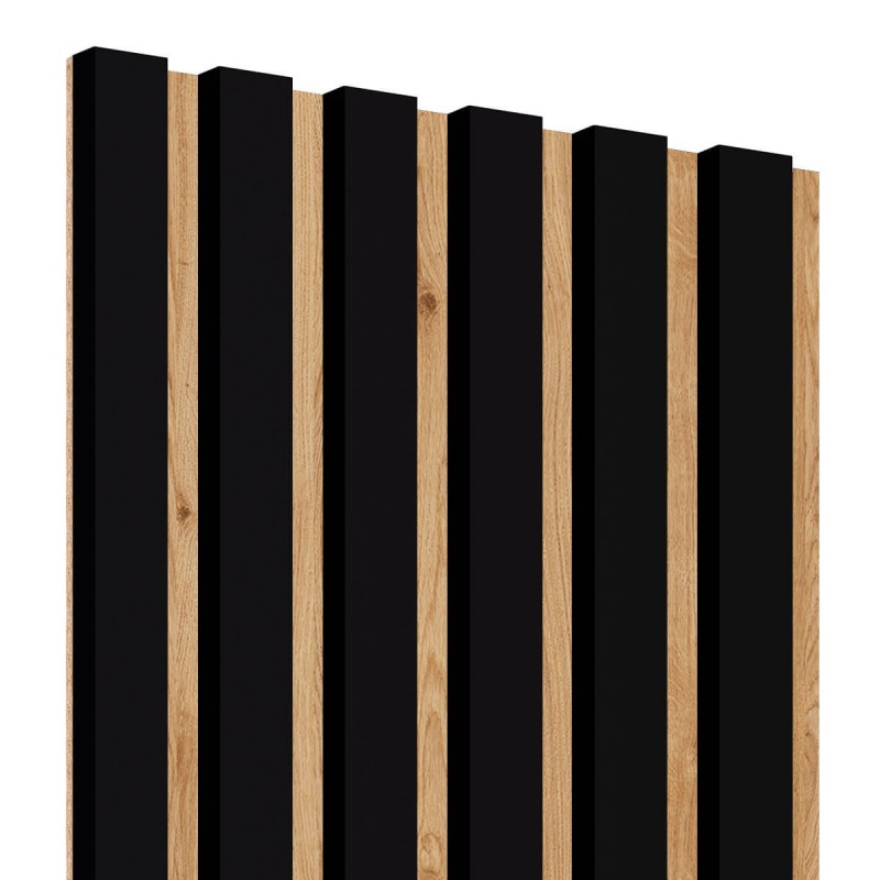 Doghe su pannello HDF 30x275 cm Tappetino nero (Klemp) - Doghe in MDF su pannello